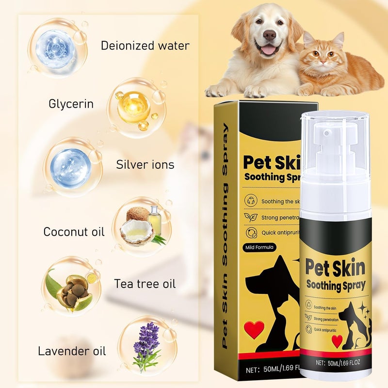 dssuoa 2Pcs Pet Skin Soothing Spray for Dogs,Pet Skin Treatment Spray for Dogs and Cats - Nature Soothing Solution for It-chy Skin and Reduces Scratching,Pet Skin Soothing Spray for All Animals(50ml/1.69oz) - Image 5